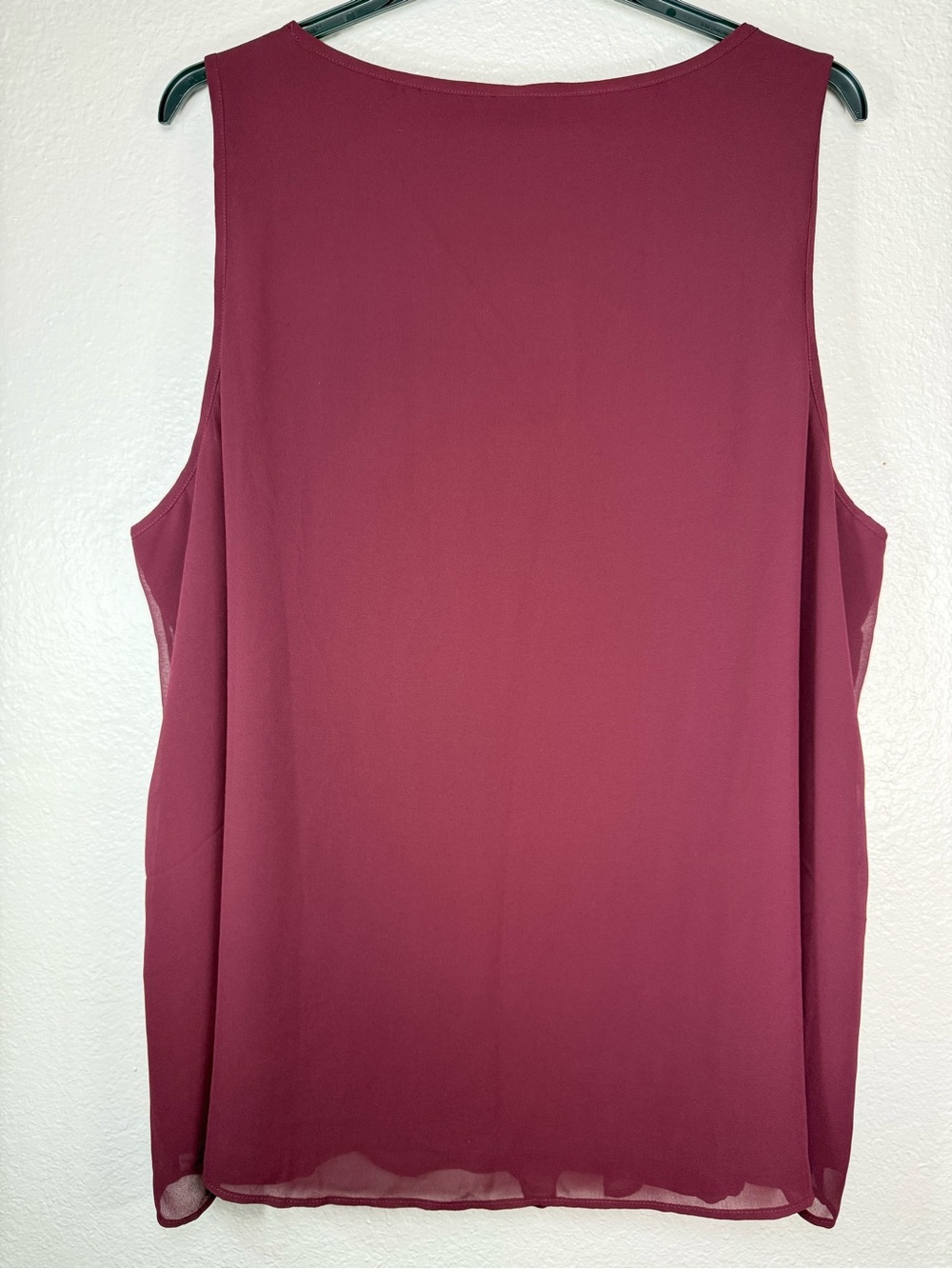 Torrid Tank Top 3X Burgundy Red Peplum Stretch Rib Knit Women's Sleeveless Shirt - Picture 2 of 5